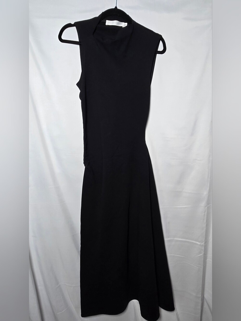 NWT Victoria Beckham Asymetrical Black Sleeveless Maxi Dress Evening